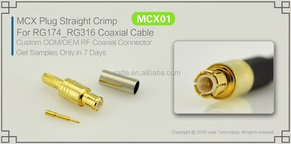 Mcxプラグ/へssmbオスプラグ/maler/rg316_rg174に圧着力を同軸ケーブルのコネクタのための仕入れ・メーカー・工場
