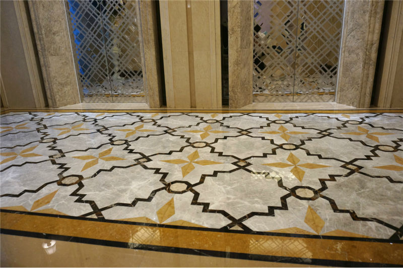 イタリアのウォータージェット大理石の床の装飾的な天然石のためのホテルのデザイン問屋・仕入れ・卸・卸売り
