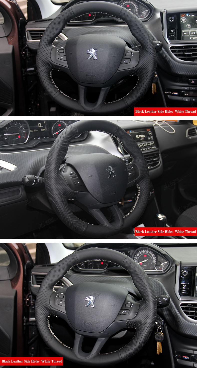 for Peugeot 208 Leather Steering Cover