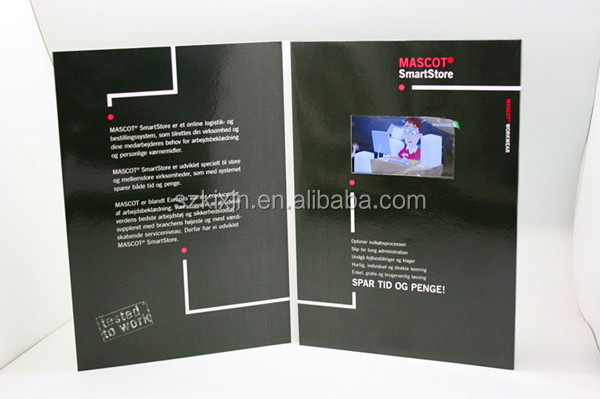 lcdビデオパンフレットa4サイズの用紙にビデオの名刺、 の光沢のある仕上げ問屋・仕入れ・卸・卸売り