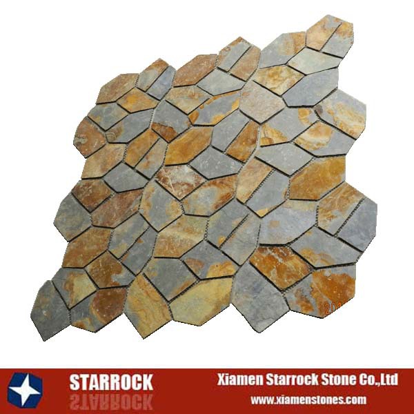 irregular meshed cheap slate patio pavers lowes