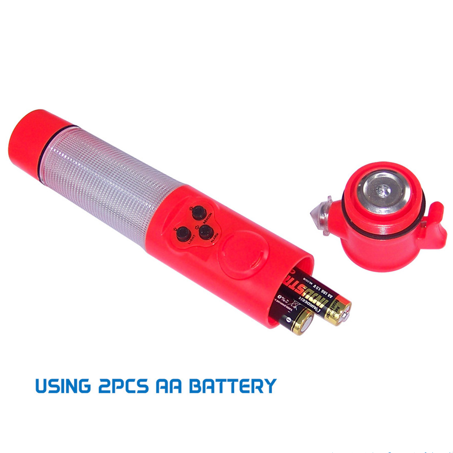 6 In 1 Car Emergency Flashlight Water Proof Led Flashlight With Alarm