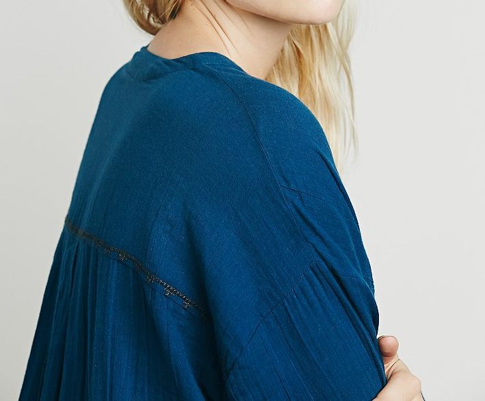 高品質ロングスリーブレディースvネックトップ付き刺繍、チュニックトップファッション仕入れ・メーカー・工場