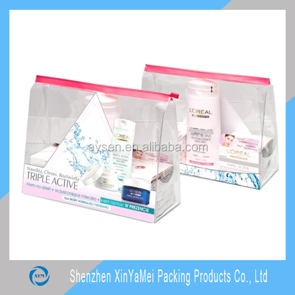 pvc pouch with colorful printing cards insert