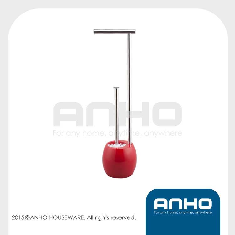 Anho特許ポリレジン+ステンレス製のトイレブラシホルダーと紙ロール、 foor- スタンディング、 の浴室の付属品仕入れ・メーカー・工場