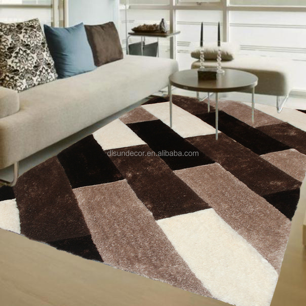 Chinese goedkope polyester shaggy tapijten modern design tapijt ...