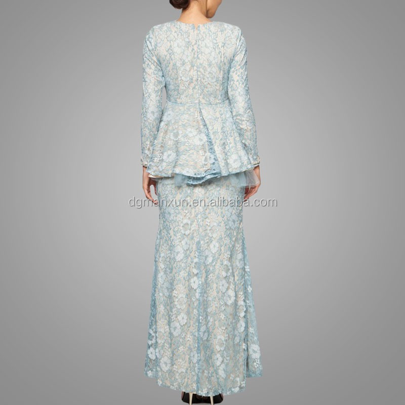 2016 manxun baju kurung high grade peplum mermaid baju kurung modern
