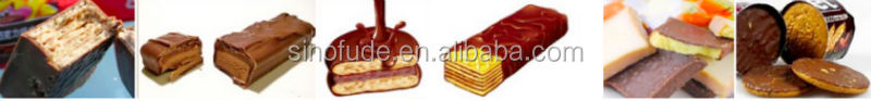 small chocolate enrober with cooling tunnel