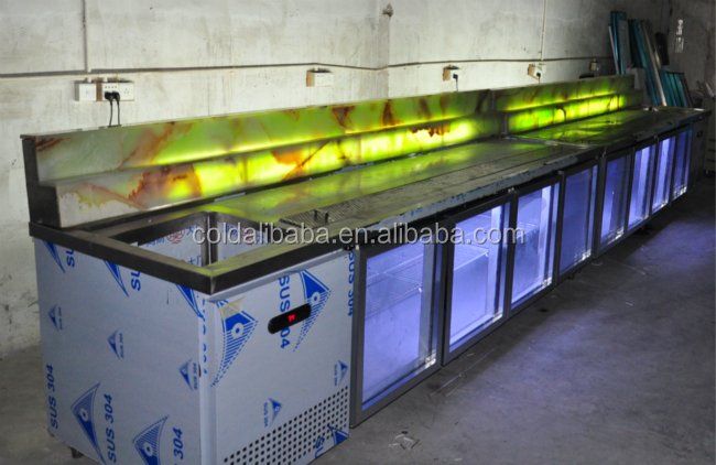 ワークベンチの冷蔵庫を備えた業務用ステンレスシンク仕入れ・メーカー・工場