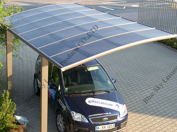 Modern Design Fiberglass Roof Aluminum Protecting Car Shelter