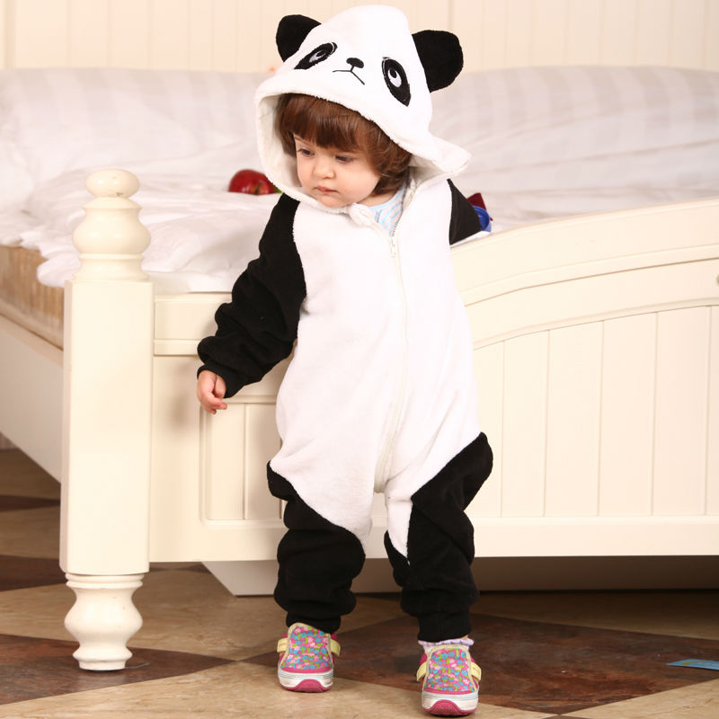 幼児のパンダ、 フラットアイフリースのアニマルキグルミ新生児onesieスーツのパジャマの男性問屋・仕入れ・卸・卸売り