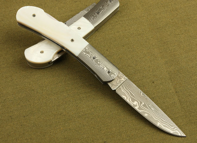 シェルハンドルダマスカス鋼ナイフ高品質良い4408ナイフ仕入れ・メーカー・工場