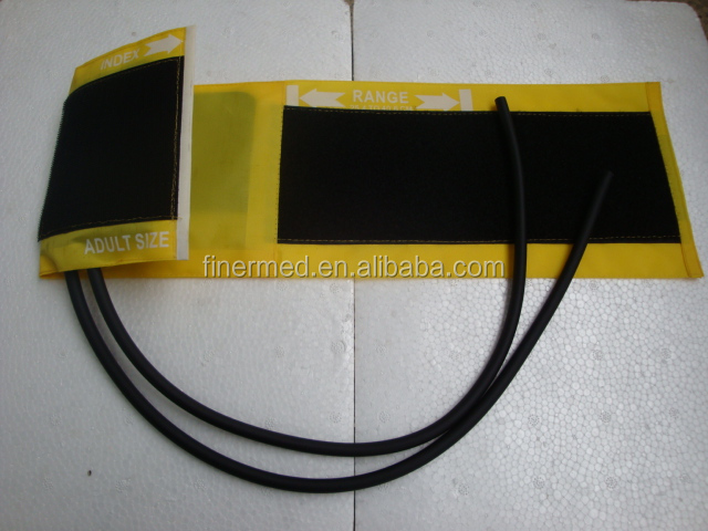 Yellow Nylon Cuff with Two tubes and  PVC Bladder (neutral labelling- Adult size)..JPG