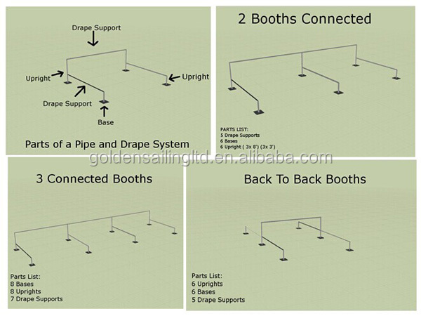 ポータブルパイプとドレープ天井ドレープ会場装飾のためのキット仕入れ・メーカー・工場