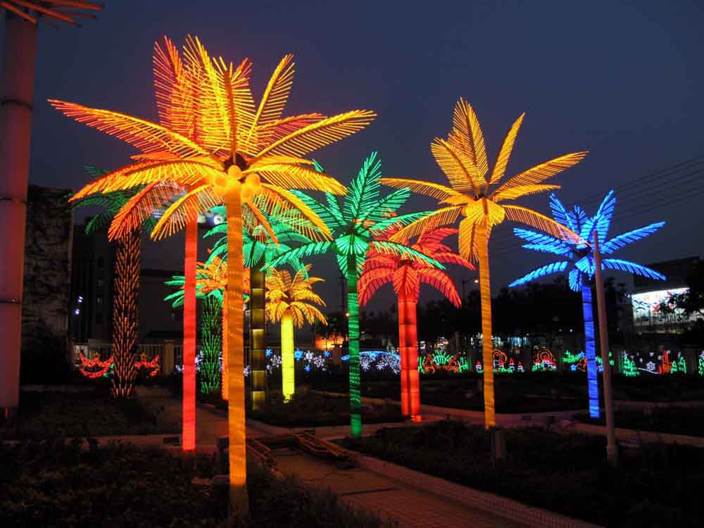 Artificial Led Outdoor Palm Trees Coconut Trees Beautiful Pink Outdoor