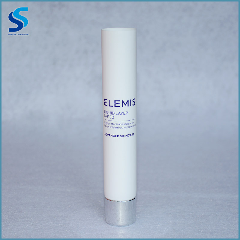 White Color Tube Packaging Body Lotion Tubes Long Needle Nose Cosmetic Tube Silver Plating Screw