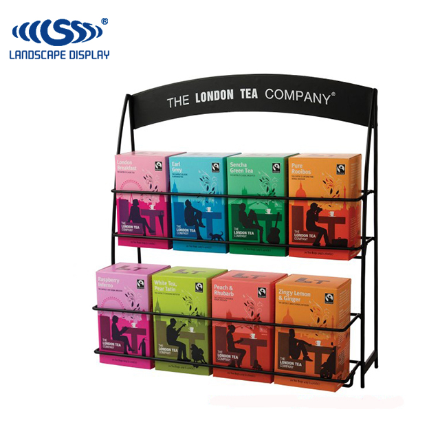 Custom Made Metal Tea Box Display Stand / Wire Display Shelf For Tea