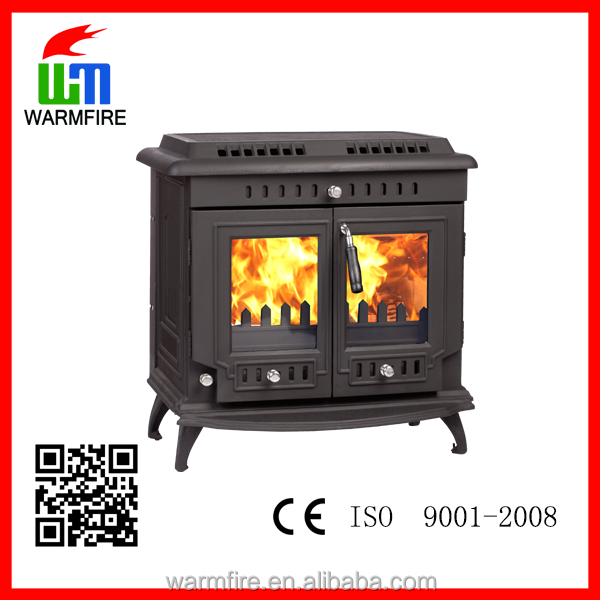 WM703B freestanding German wood burning stove with back boiler