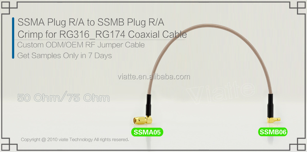 Ssmaプラグ/maler/aにssmbプラグ/maler/forrg316_rg174に圧着力を同軸ケーブルのコネクター仕入れ・メーカー・工場