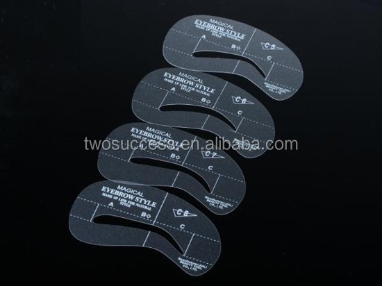 Reusable Eyebrow ABS Plastic Stencil Grooming Template Makeup Shaping with 4 Different Styles