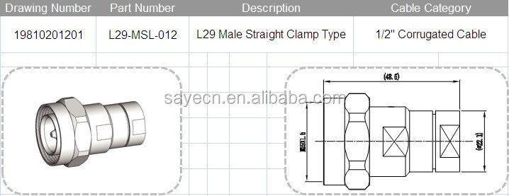 L29コネクタ、 7/16dinコネクタ- l29男性のストレートクランプタイプ仕入れ・メーカー・工場