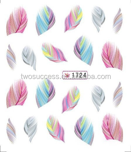 new feather nail sticker (6)