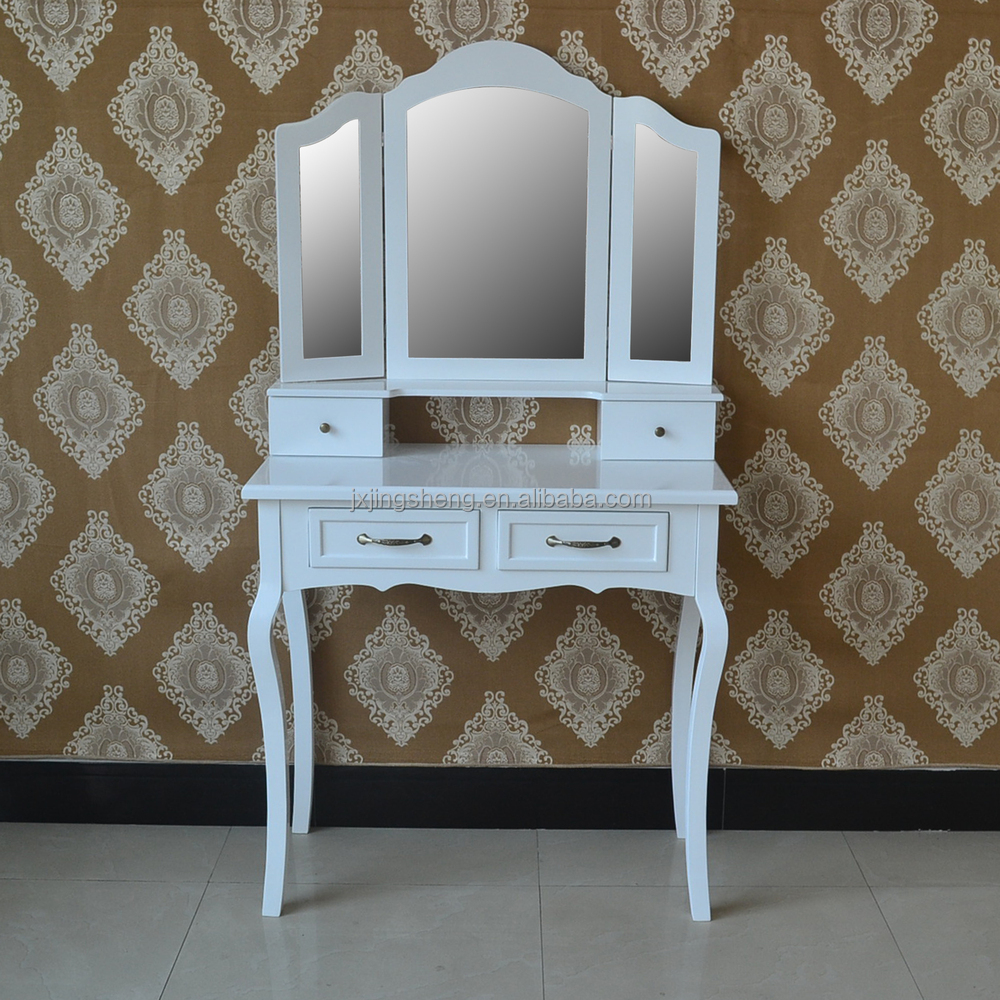 Moderne houten kaptafel make up tafel met spiegel en stoel mooie ...