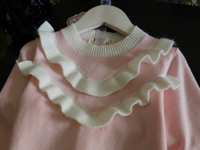 新しいファッションブティック低いmoq赤ちゃんの女の子パターンの手作られたウールのセーター仕入れ・メーカー・工場