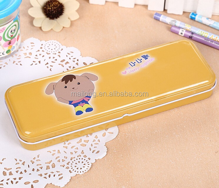 Double Iron Pencil Case Students Study Stationery Wholesale Pencilbox
