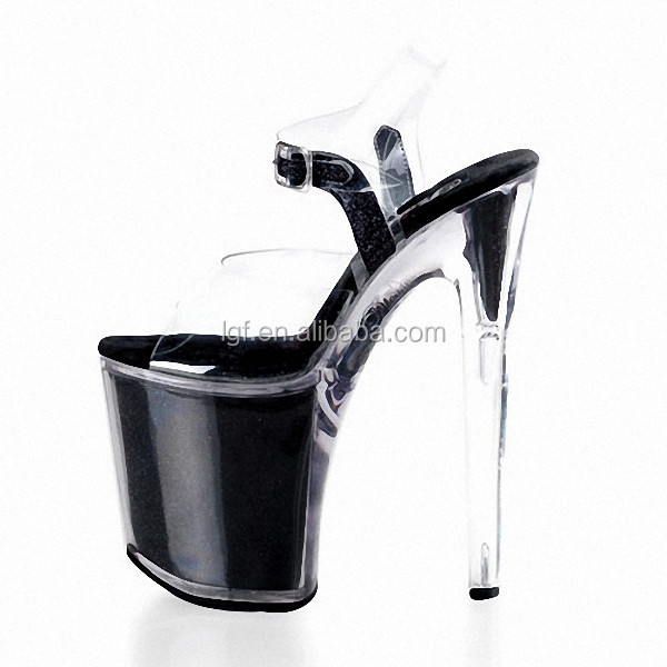 ポールダンスのエレガントな女性のサンダルの結晶の靴セクシーなハイヒール靴をクリアスパークリンググリッターポールダンスのサンダル仕入れ・メーカー・工場