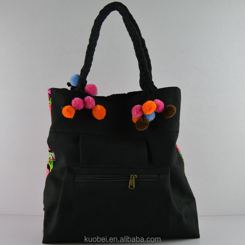 太糸刺繍ハンドバッグキャンバス刺繍のハンドバッグ/のためのトートバッグの女性のブランドの新しい到着のハンドバッグ仕入れ・メーカー・工場