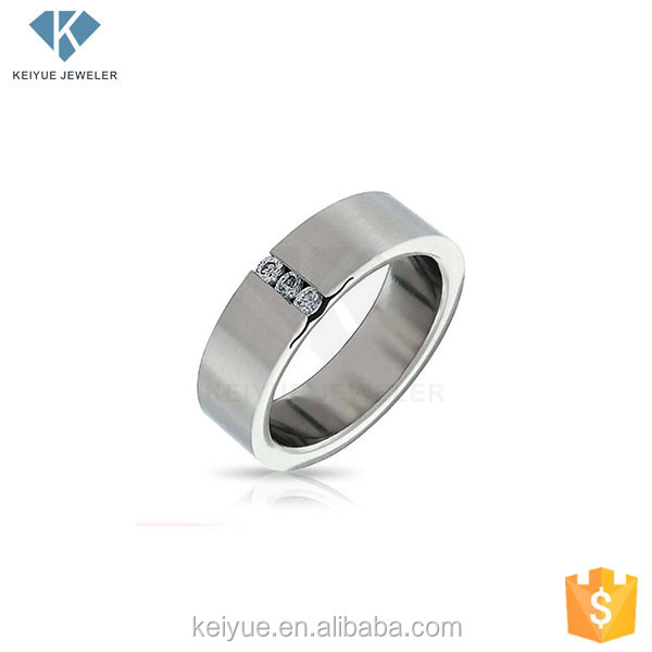 Design Jewelry 925 Italian Silver Simple for Men with Zircon Jewelry White Three Stone Rings Alibaba