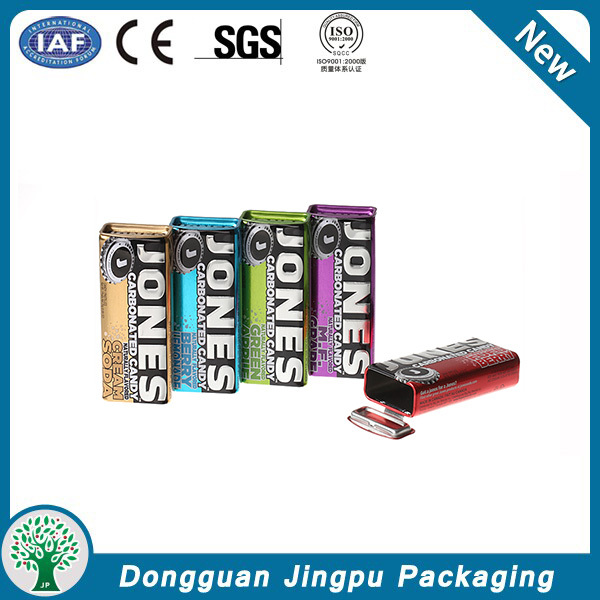 Small rectangle sliding chewing gum tin box