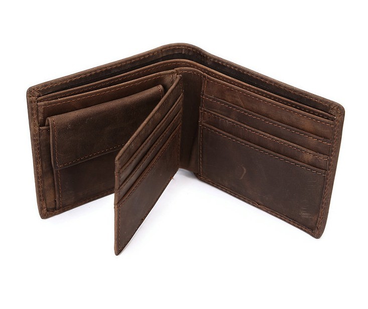 OEMPROMO Wholesale genuine crazy horse leather credit card holder wallet for men