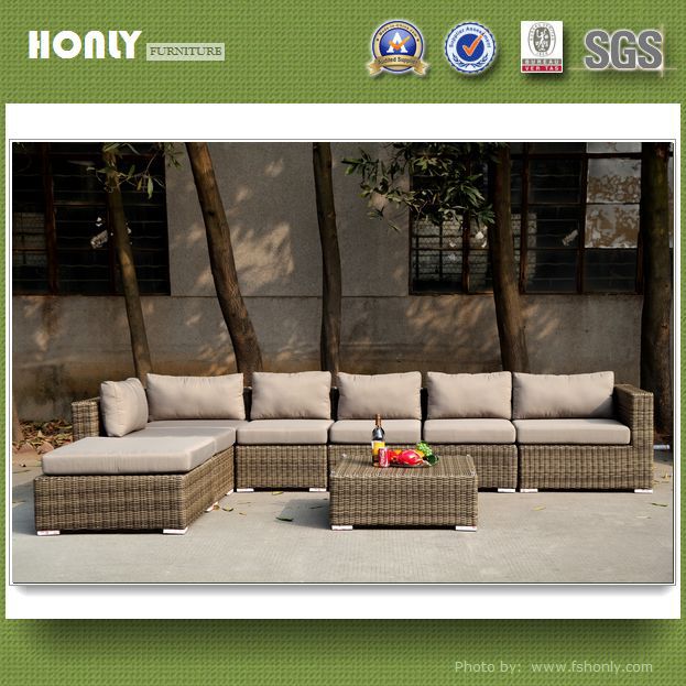 Modern outdoor rattan patio garden sofa set outdoor garden sectional metal frame sofa set