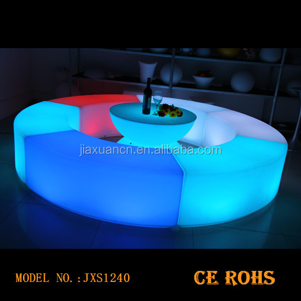 安いプラスチック製の湾曲したクラブスツール2015light/プラスチックled家具ライト/ledとled議長主導テーブル家具仕入れ・メーカー・工場