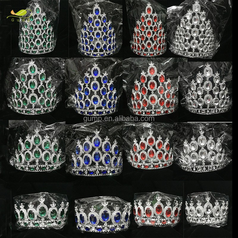 Pageant Crystal Crown Rhinestone Tiara Colorful Crowns