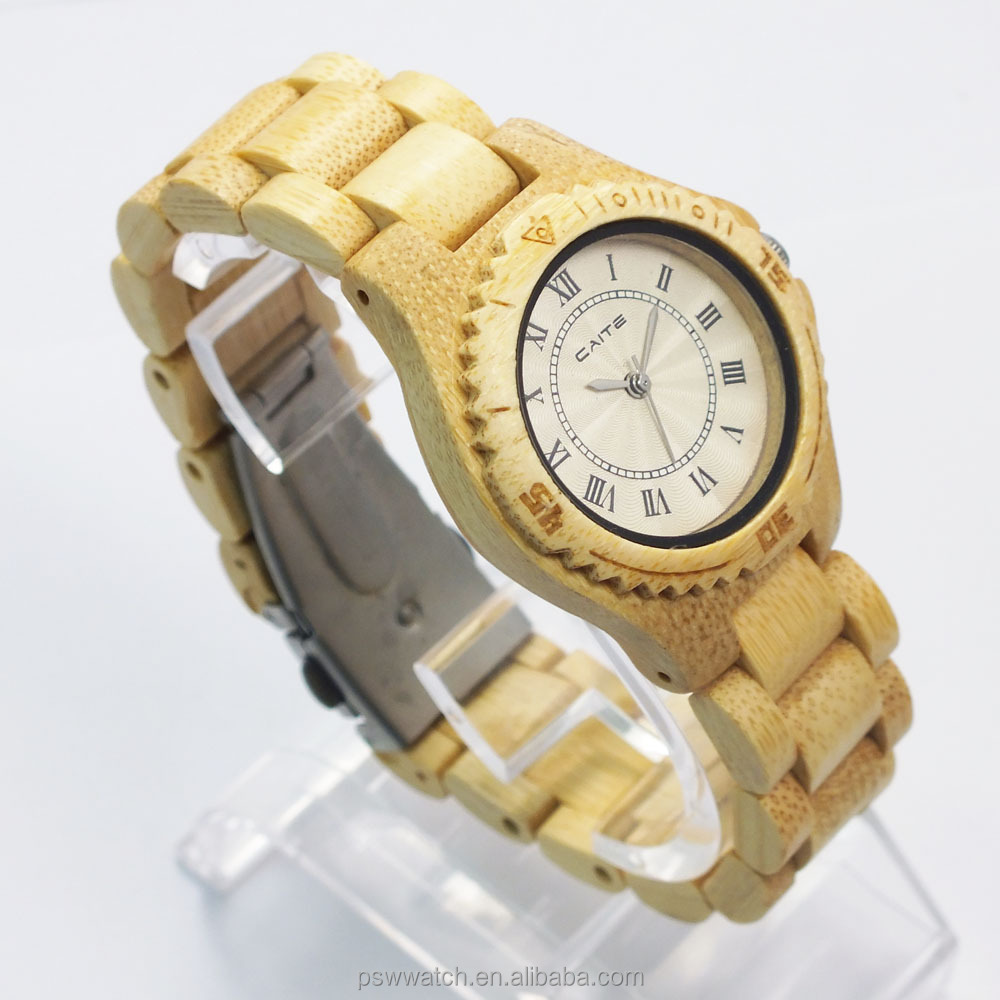 2015 Shenzhen PSW factory new design watch bamboo wooden watch for fashion men and lady