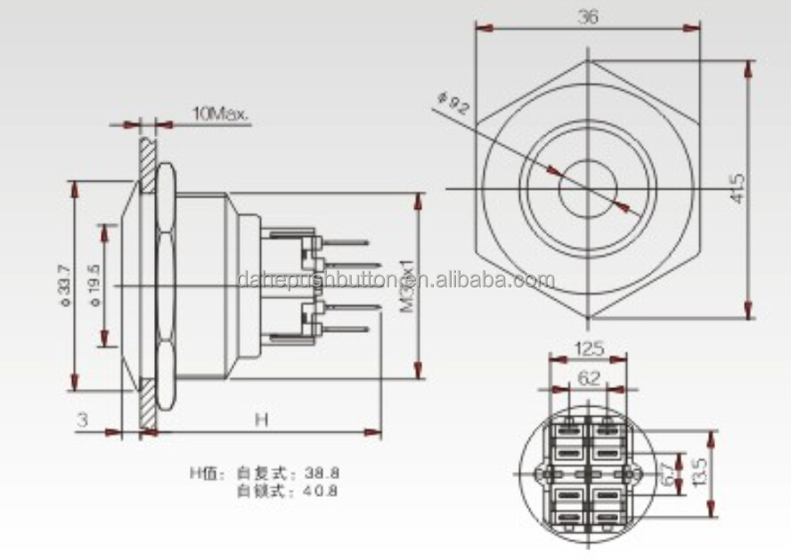 (30mm) ステンレス鋼、 フラットヘッド、 モーメンタリ、 ラッチング、 の金属の押しボタンスイッチ仕入れ・メーカー・工場