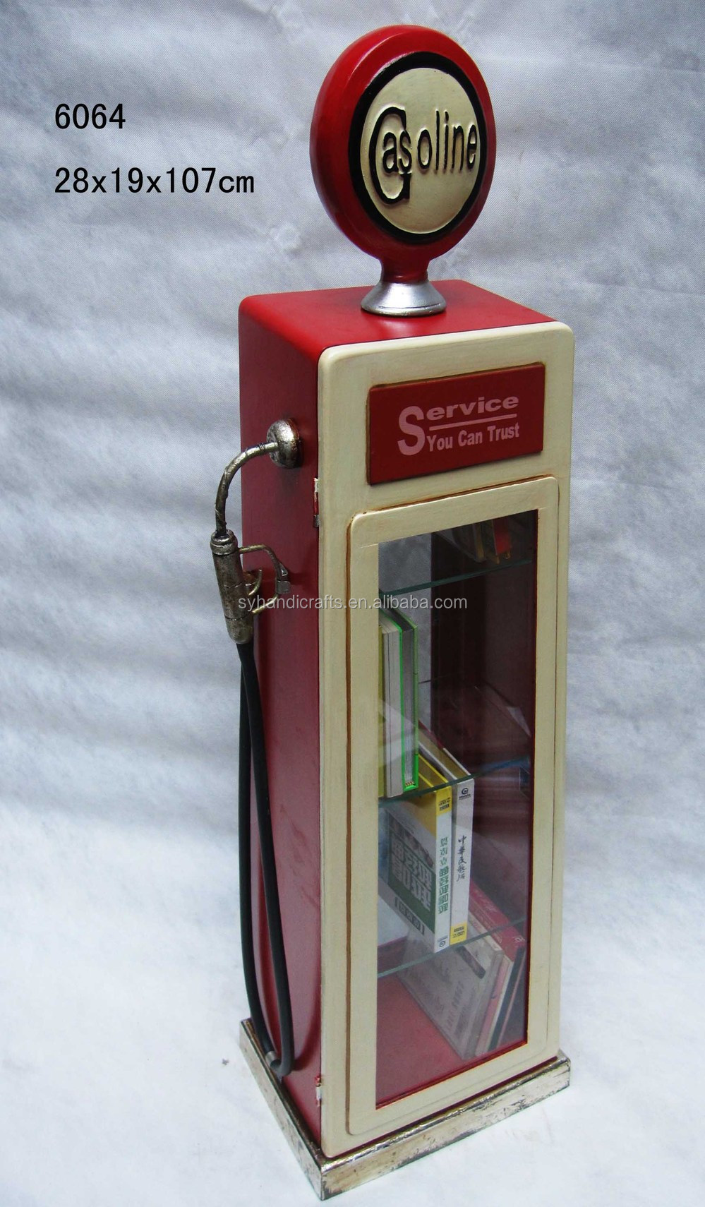 Vintage cercando pompa a gas liquore armadietto di legno/porta cd ...