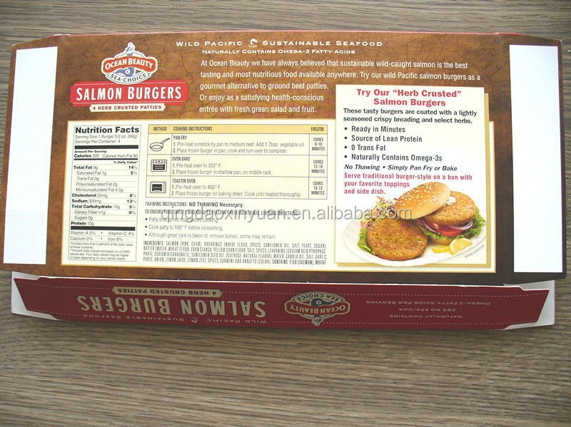 ハンバーガー食品紙箱の紙包装ボックス仕入れ・メーカー・工場