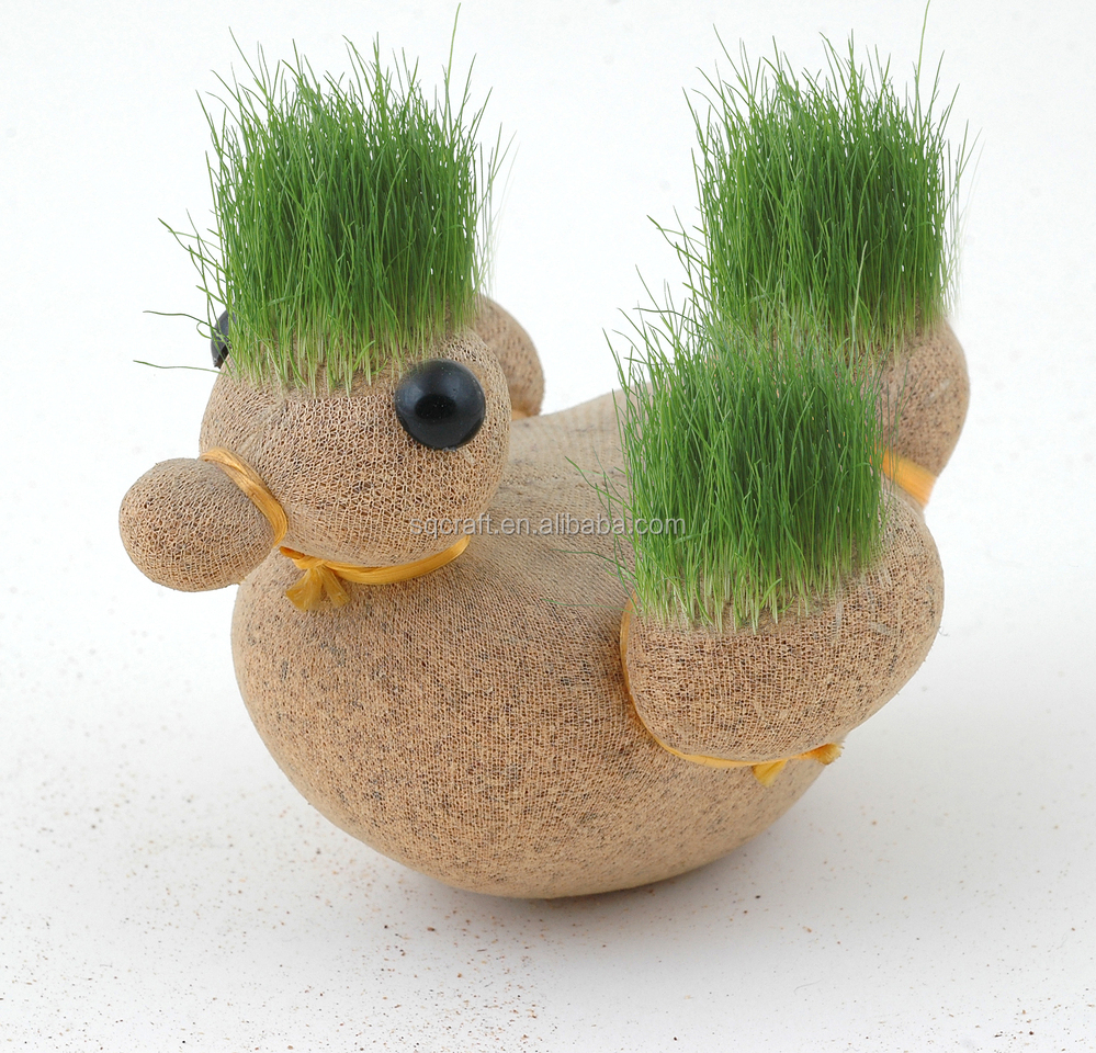 創造的な草のヘッド人形頭を育てる魔法の草盆栽diy家の装飾のためのギフト仕入れ・メーカー・工場