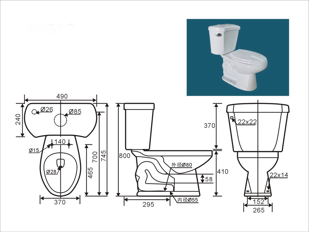 北米cupc認定fse-tl-a512ツーピースのトイレ仕入れ・メーカー・工場