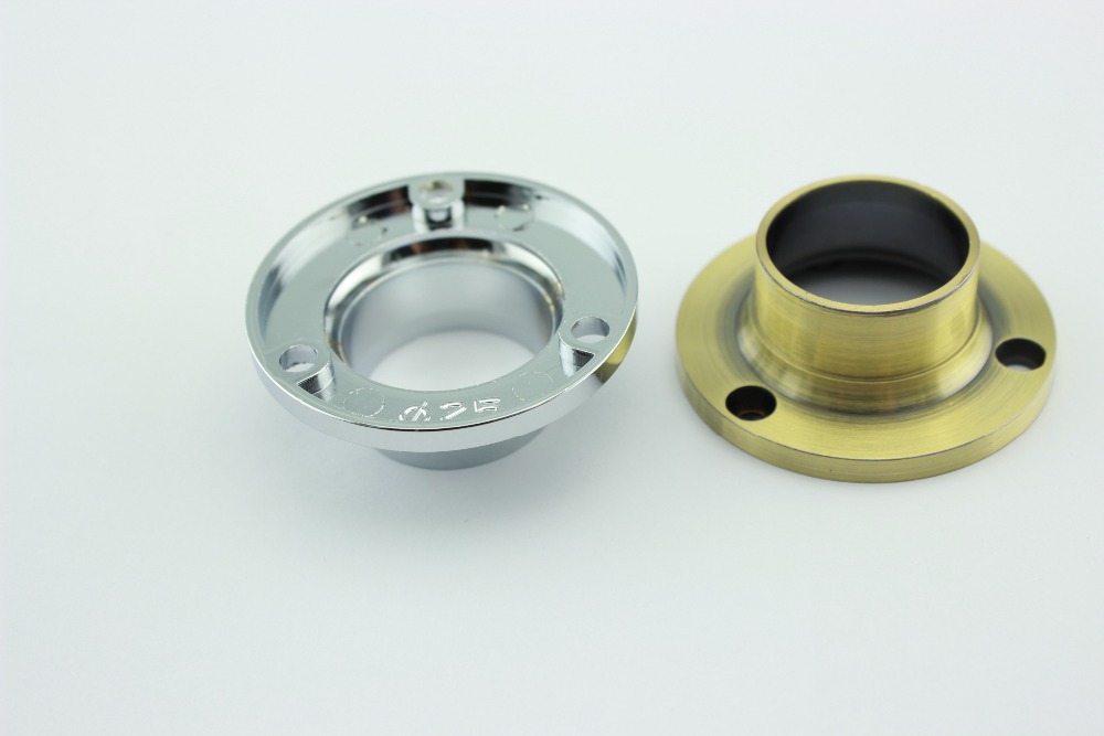 19mm/22mm/25mm diameter Chrome Wardrobe Rail Fitting Aluminium Stainless Steel Flange
