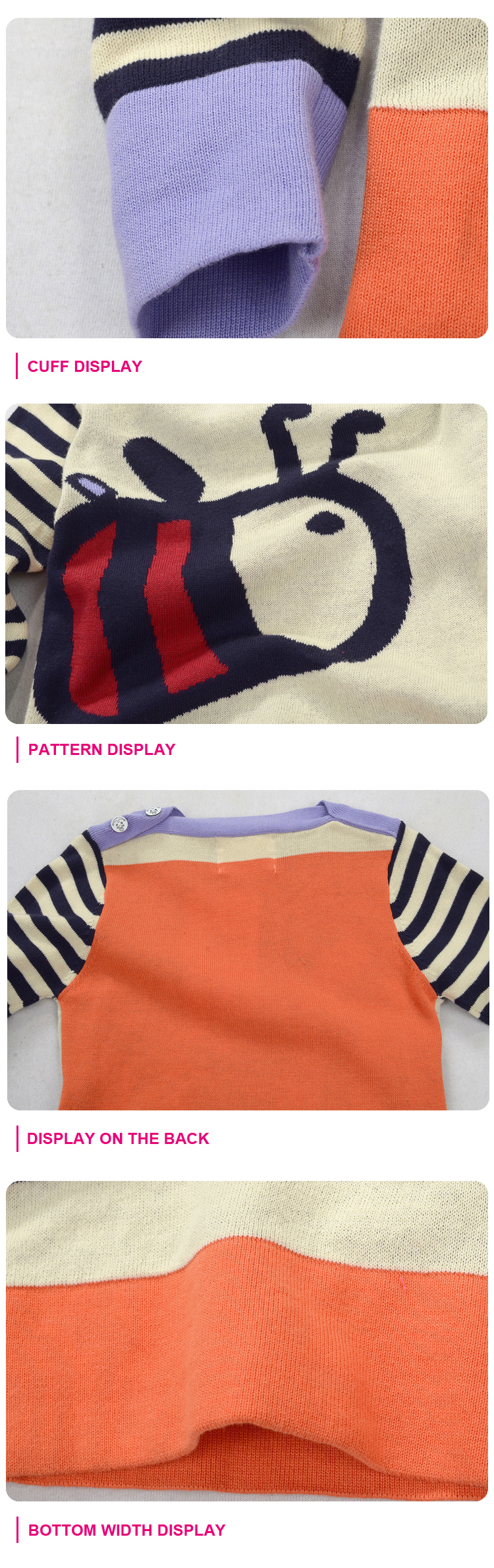 編みパターンの子供の漫画の赤ちゃんのための設計のセーターセーターの生地仕入れ・メーカー・工場