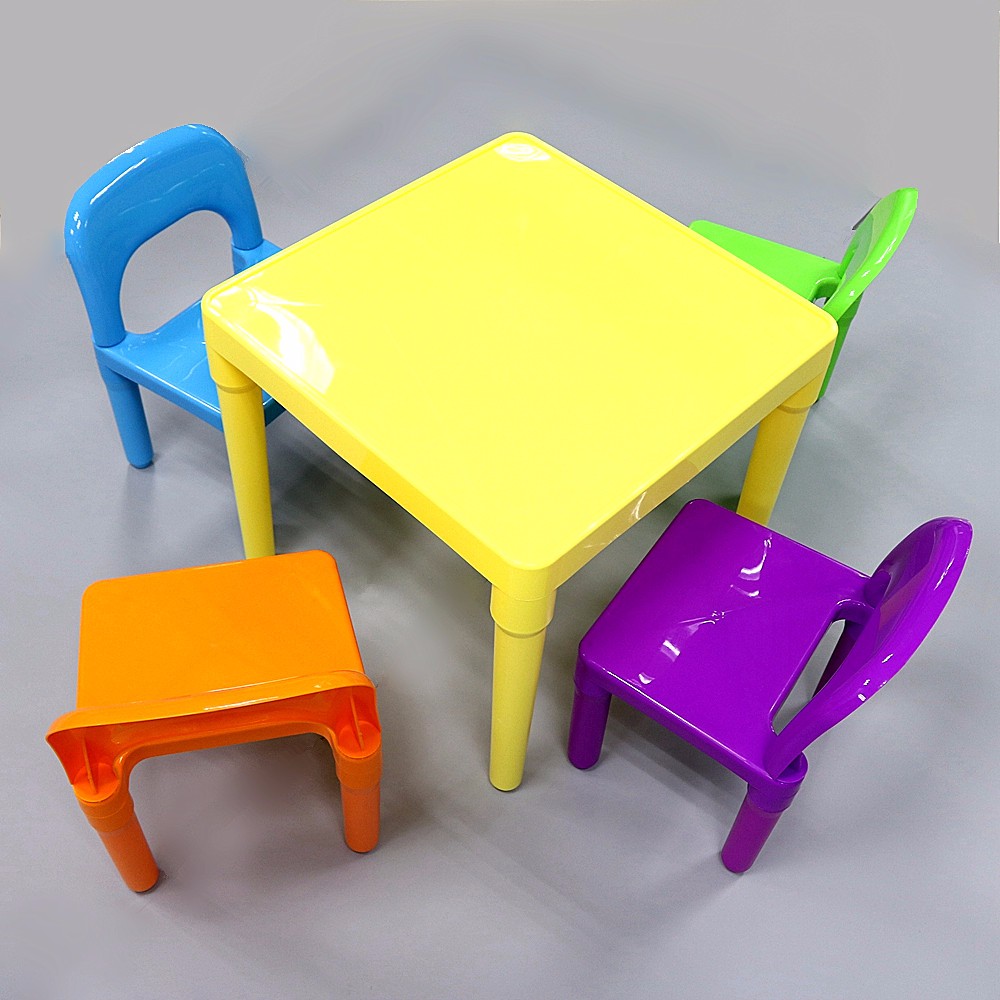 Colourful Children's Folding Table Chair Bpa Free Plastic Children