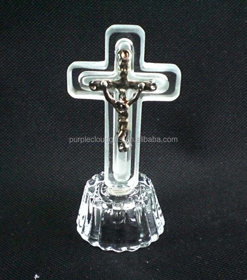 スタンド付きクリスタルクロス、 宗教イエス十字架の上でお土産プレゼント用人形仕入れ・メーカー・工場