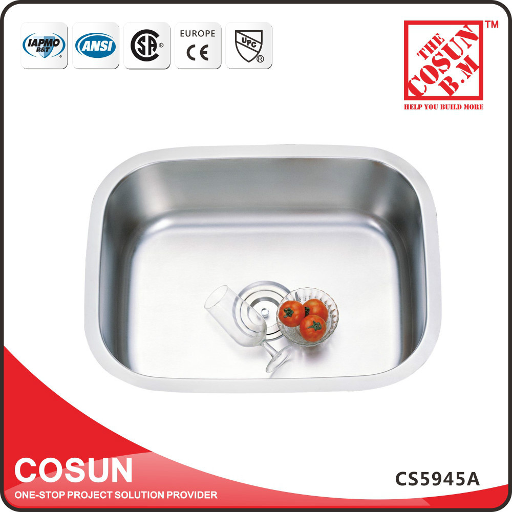 polished rectangular utility kitchen sink single bowl