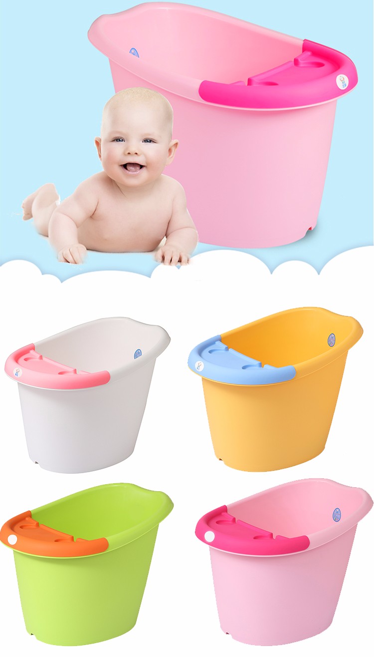 Big Plastic Pp White Kids Bath Bucket Baby Bathtub Cartoon Tub 010
