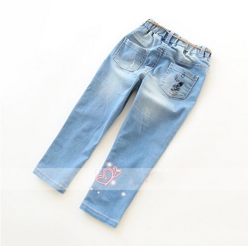 最高品質の子供の女の子の綿素材刺繍のジーンズパンツ仕入れ・メーカー・工場